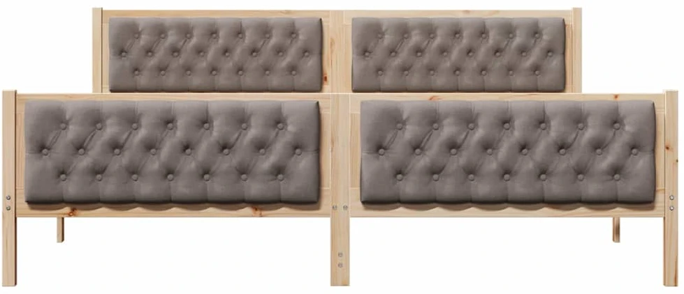 Lovos rėmas Taupe 200 x 200 cm Kietos pušies mediena