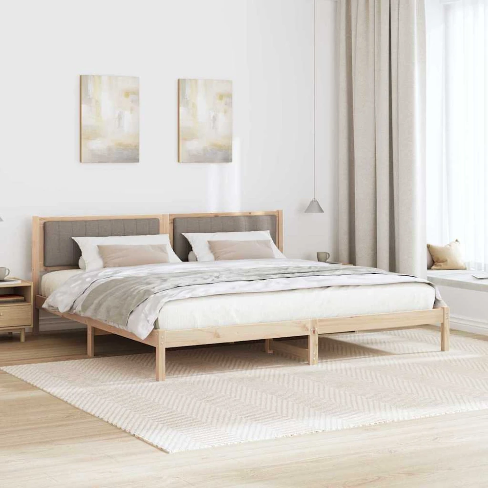 Lovos rėmas Taupe 200 x 200 cm Kietos pušies mediena