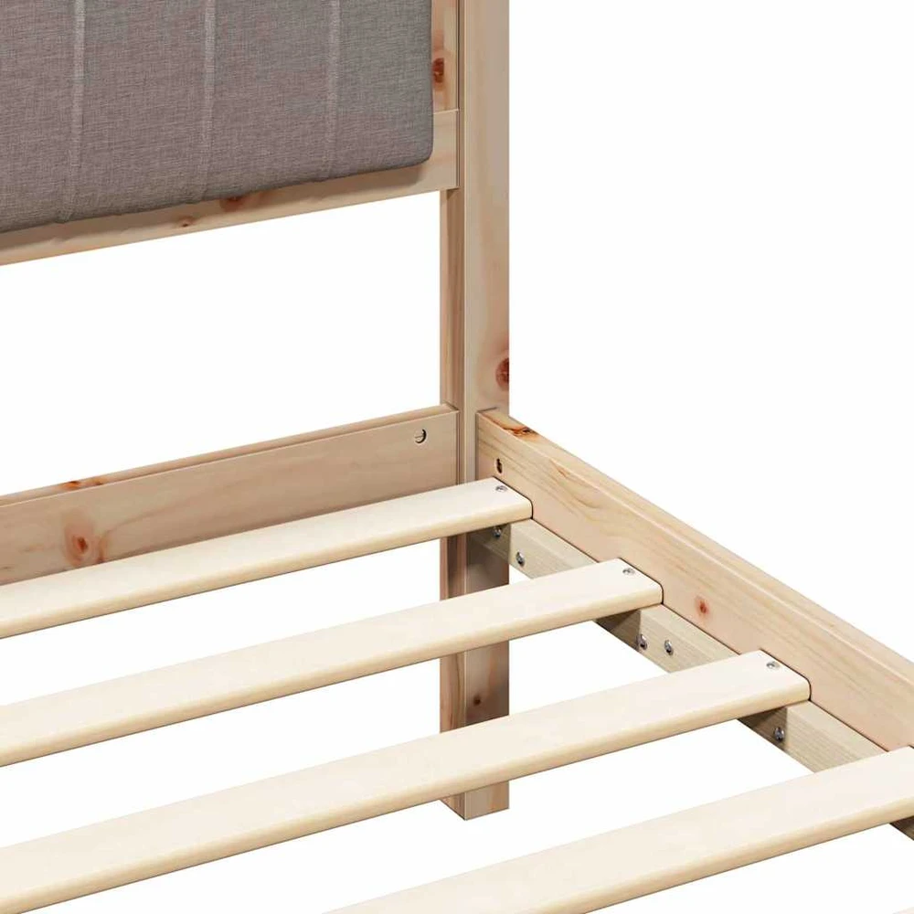 Lovos rėmas Taupe 200 x 200 cm Kietos pušies mediena