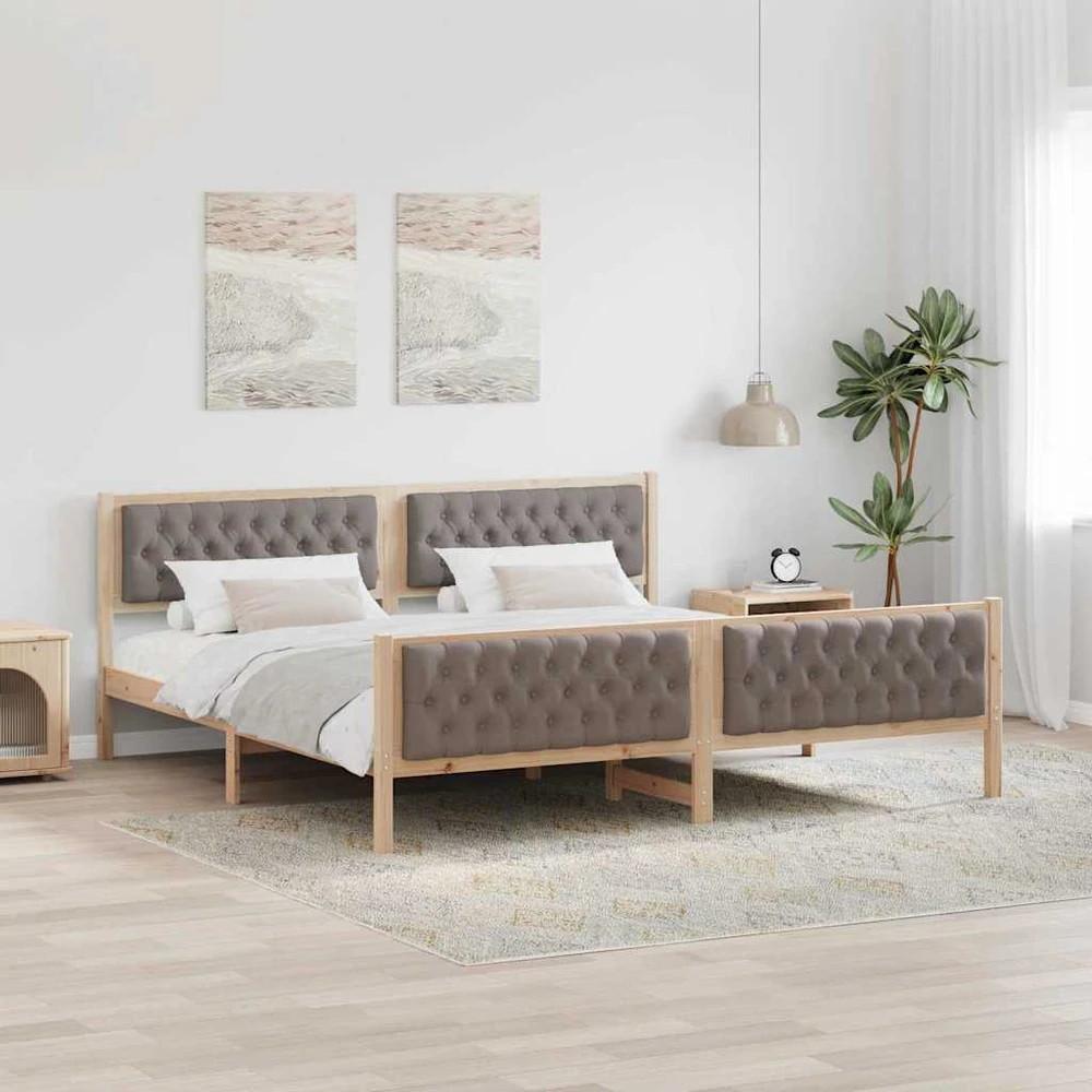 Lovos rėmas Taupe 200 x 200 cm Kietos pušies mediena