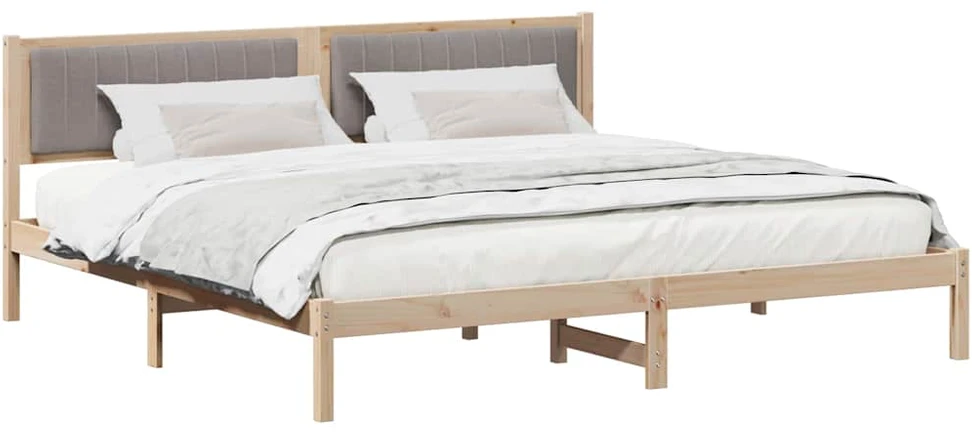 Lovos rėmas Taupe 200 x 200 cm Kietos pušies mediena