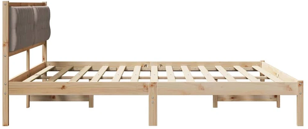 Lovos rėmas Taupe 200 x 200 cm Kietos pušies mediena
