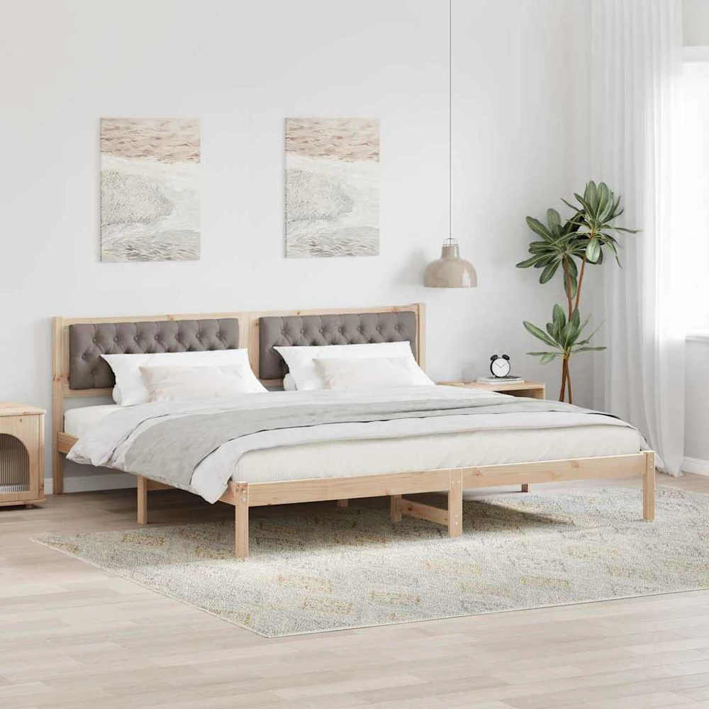 Lovos rėmas Taupe 200 x 200 cm Kietos pušies mediena