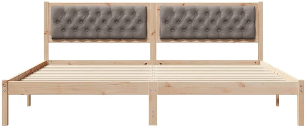 Lovos rėmas Taupe 200 x 200 cm Kietos pušies mediena
