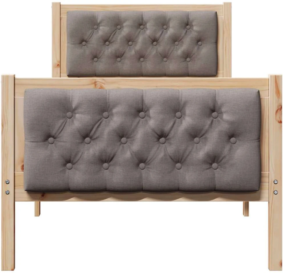 Lova Lovos rėmas Taupe 75 x 190 cm Kietos pušies mediena
