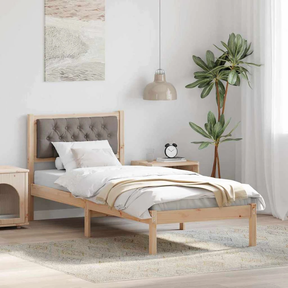 Lova Lovos rėmas Taupe 75 x 190 cm Kietos pušies mediena