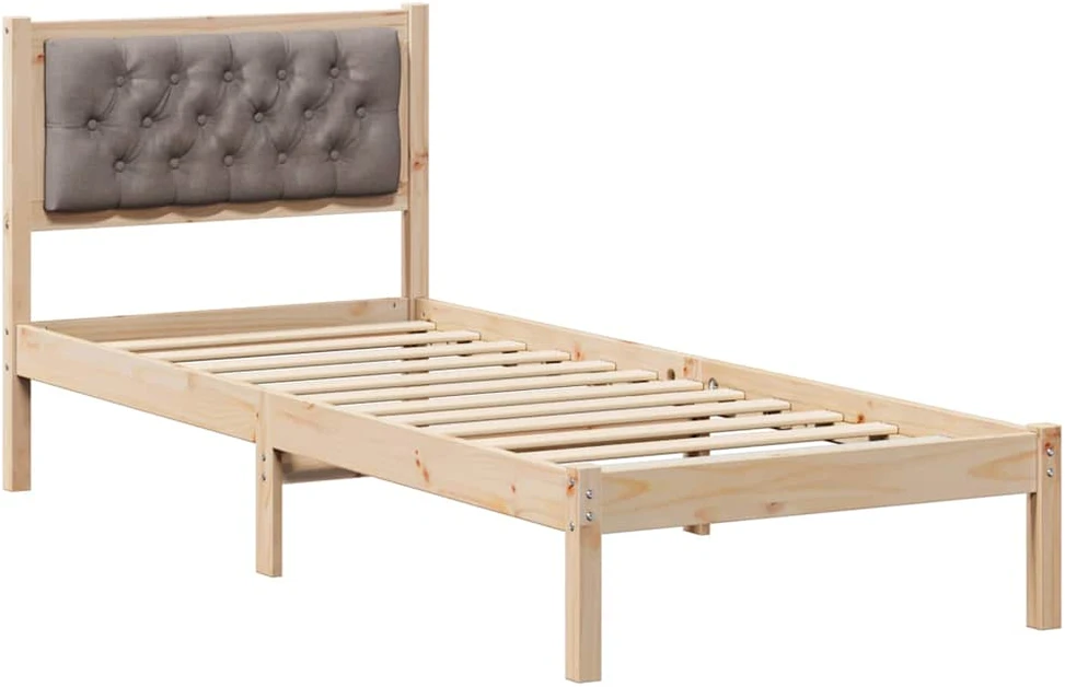 Lova Lovos rėmas Taupe 75 x 190 cm Kietos pušies mediena