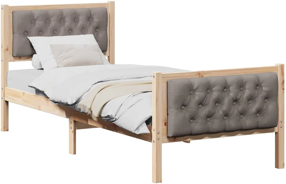 Lova Lovos rėmas Taupe 80 x 200 cm Kietos pušies mediena