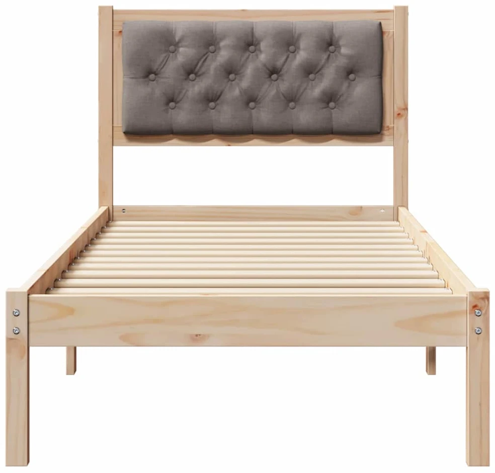 Lova Lovos rėmas Taupe 90 x 190 cm Kietos pušies mediena