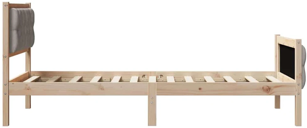 Lova Lovos rėmas Taupe 90 x 190 cm Kietos pušies mediena