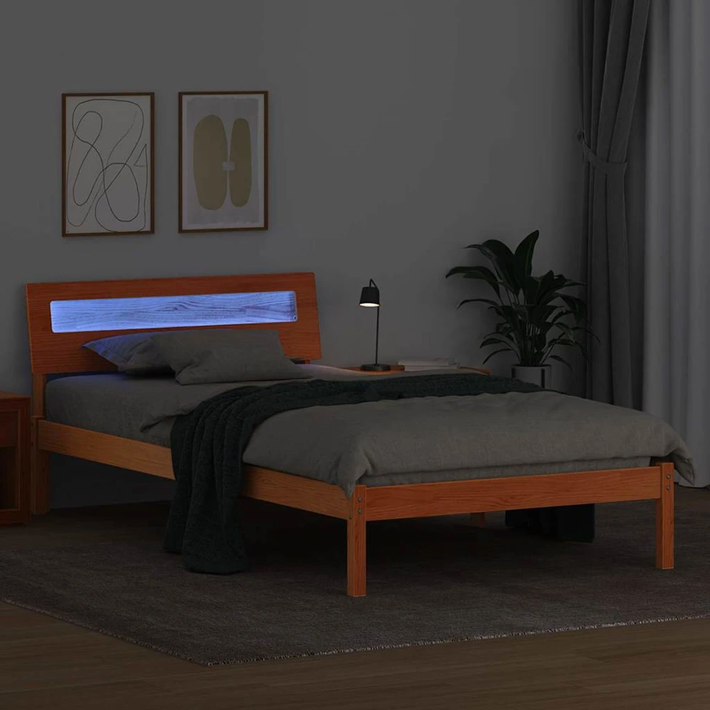 Lova Lovos rėmas Vaško ruda 100 x 200 cm Kietos pušies mediena