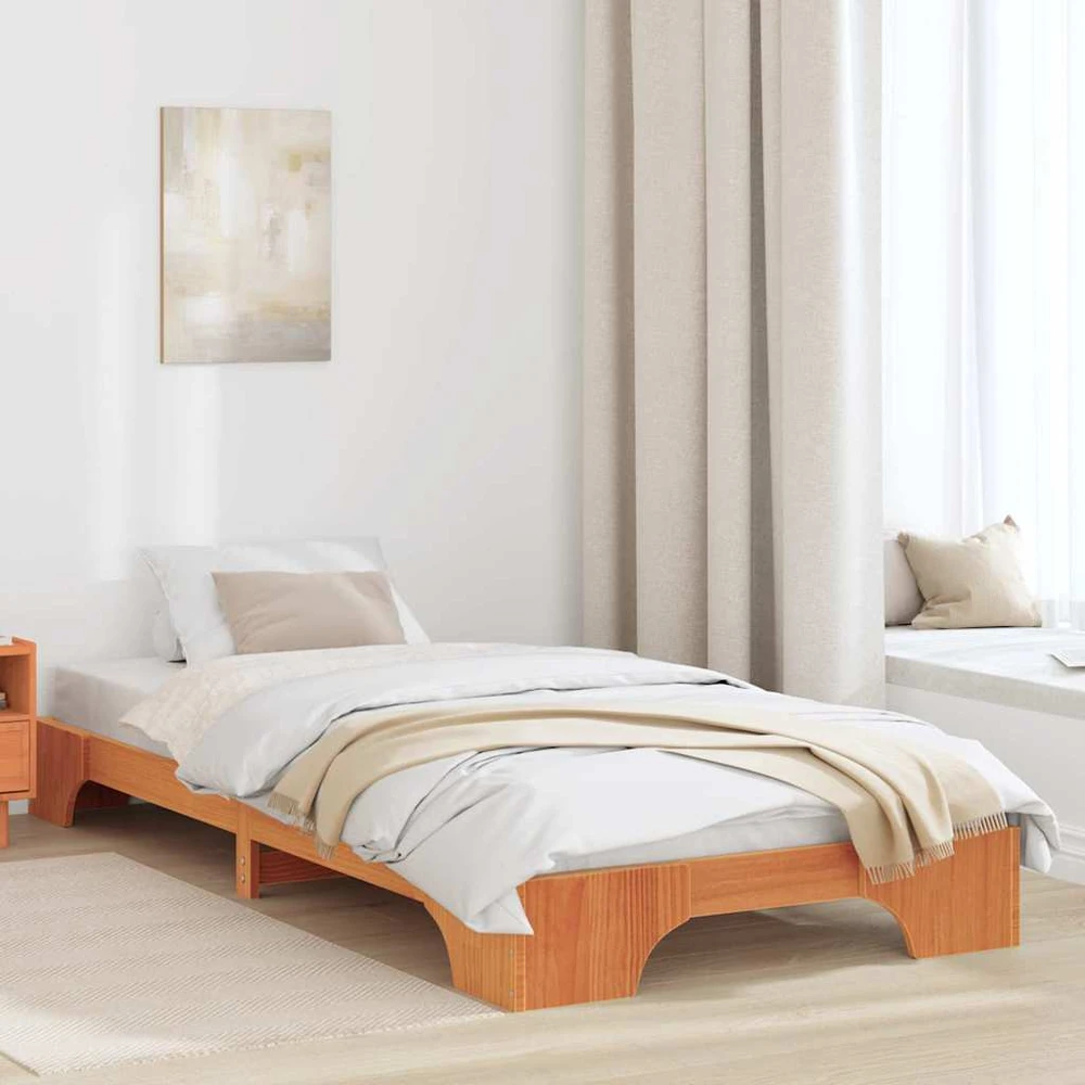 Lova Lovos rėmas Vaško ruda 100 x 200 cm Kietos pušies mediena