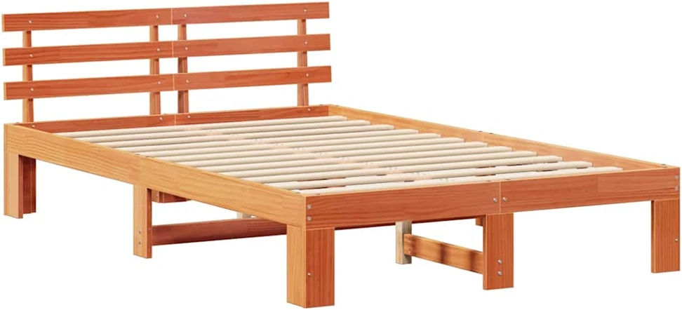 Lova Lovos rėmas Vaško ruda 135 x 190 cm Kietos pušies mediena