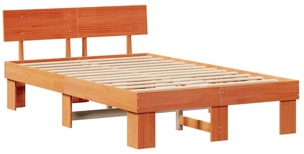 Lova Lovos rėmas Vaško ruda 135 x 190 cm Kietos pušies mediena