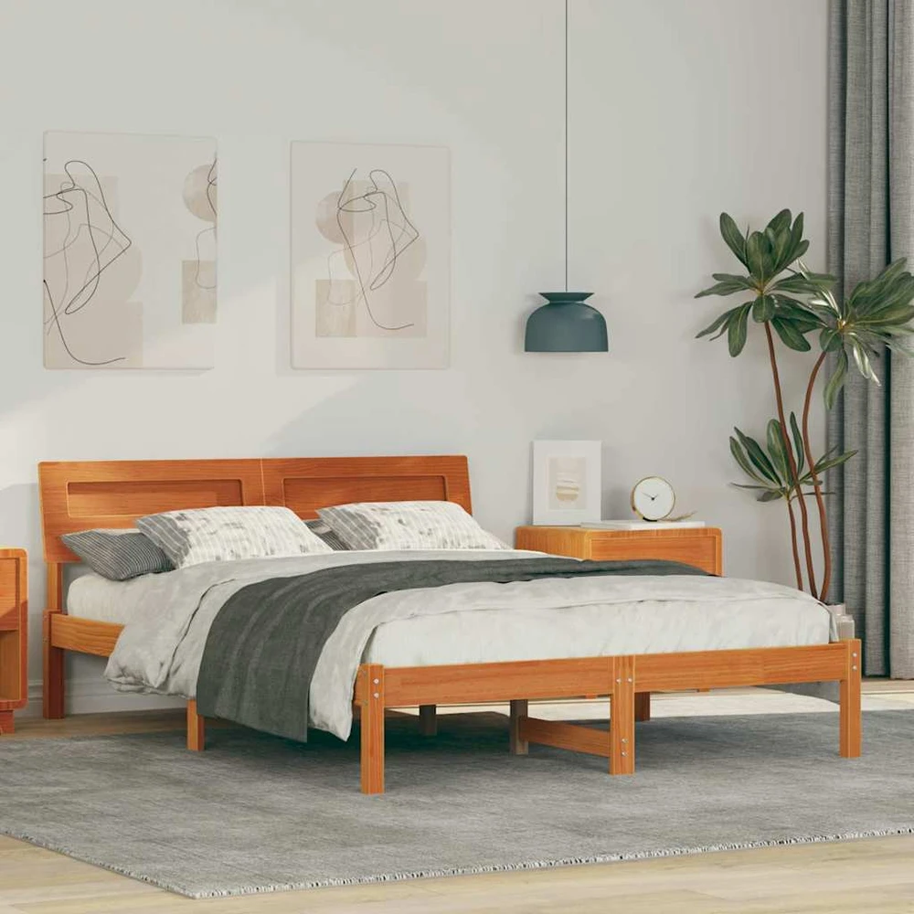 Lovos rėmas Vaško ruda 140 x 190 cm Kietos pušies mediena