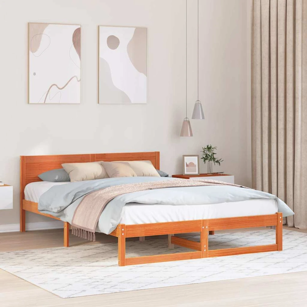 Lovos rėmas Vaško ruda 140 x 200 cm Kietos pušies mediena