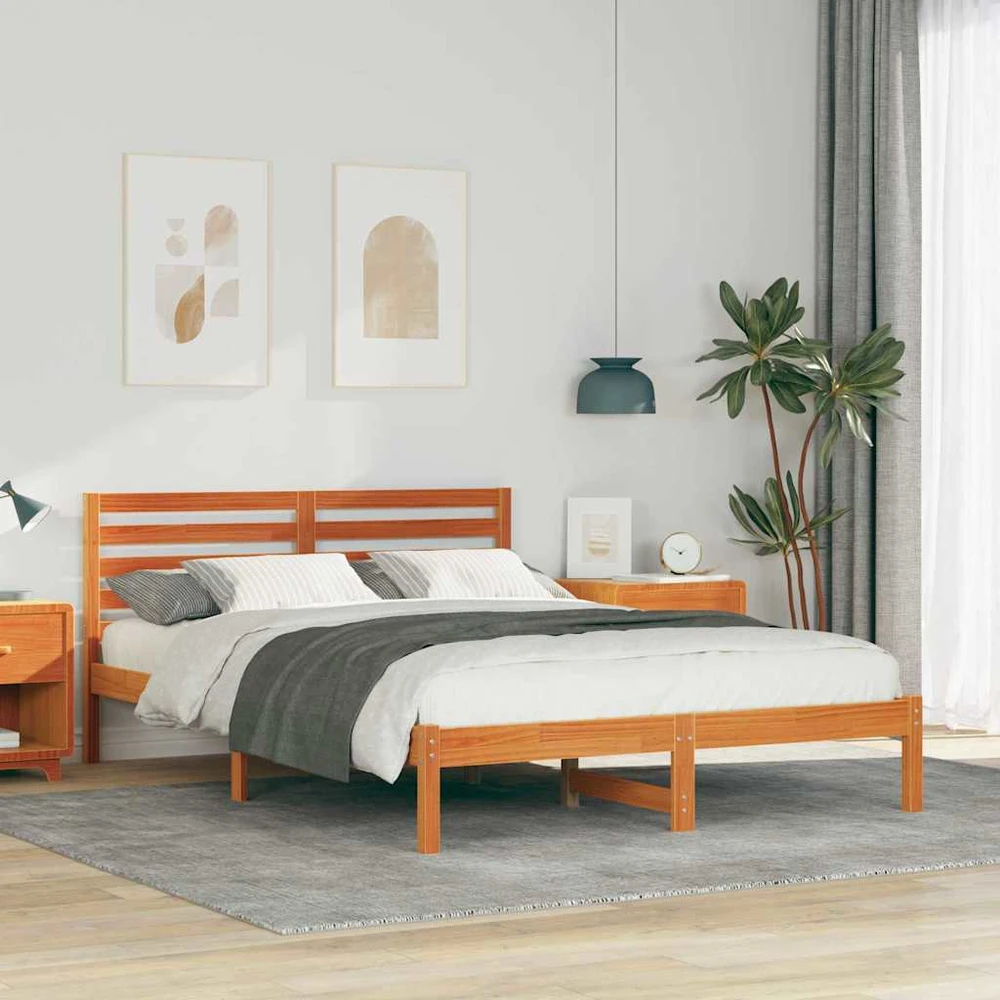 Lova Lovos rėmas Vaško ruda 140 x 210 cm Kietos pušies mediena