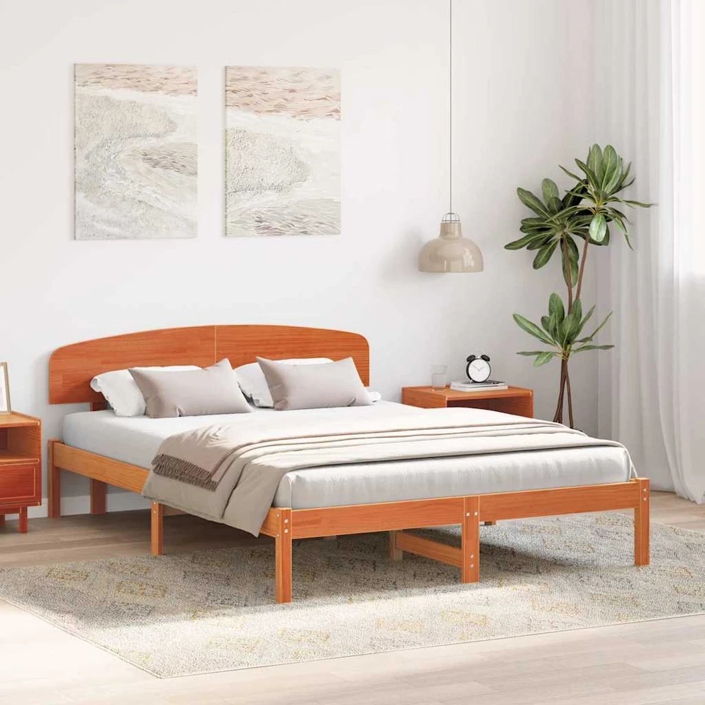 Lovos rėmas Vaško ruda 150 x 200 cm Kietos pušies mediena