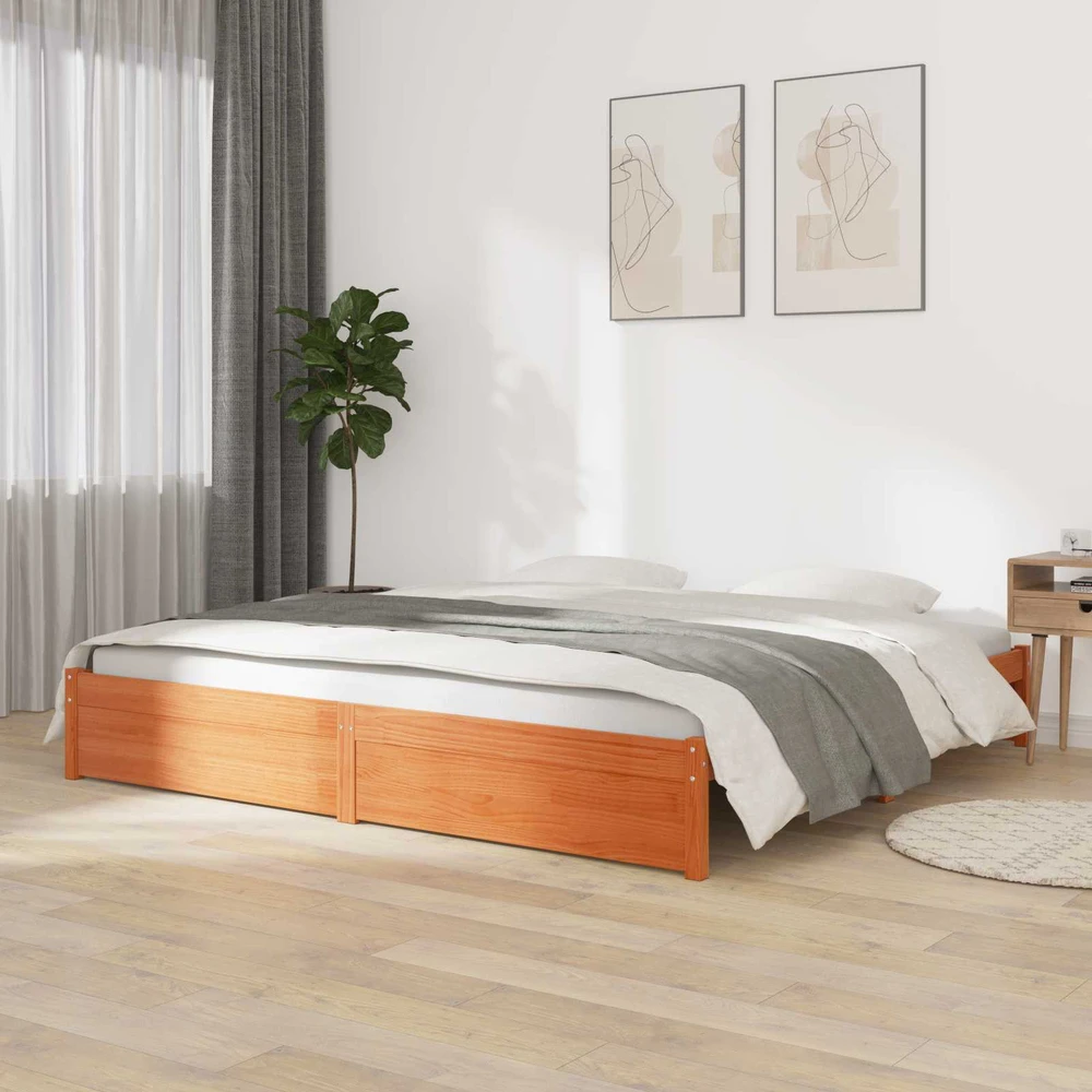 Lovos rėmas Vaško ruda 180 x 200 cm Kietas pušies medis