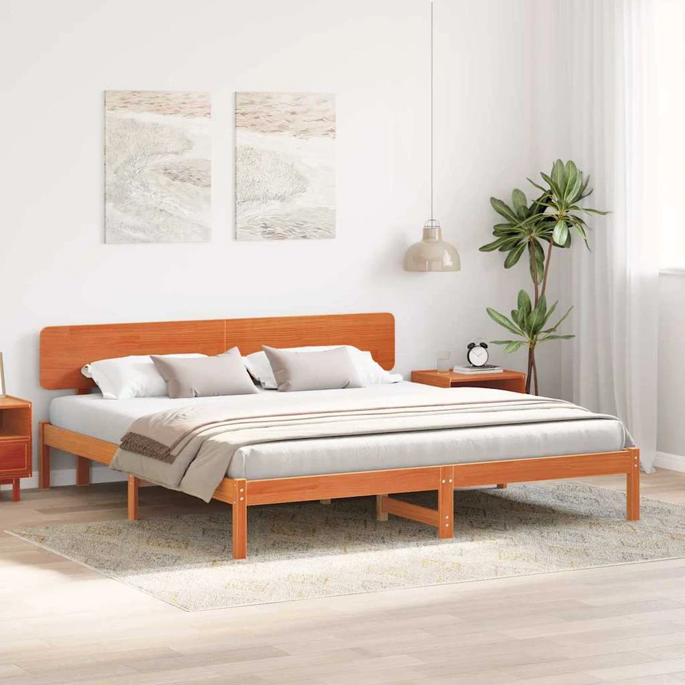 Lovos rėmas Vaško ruda 180 x 200 cm Kietos pušies mediena