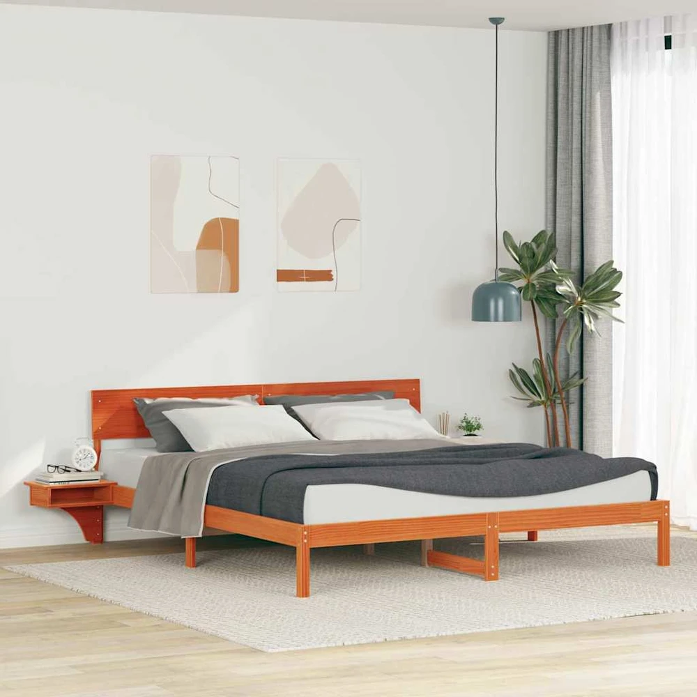 Lovos rėmas Vaško ruda 180 x 200 cm Kietos pušies mediena
