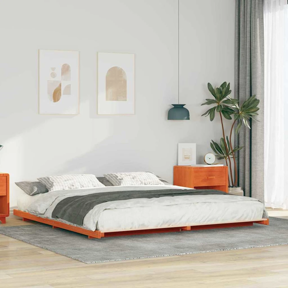 Lova Lovos rėmas Vaško ruda 180 x 210 cm Kietos pušies mediena