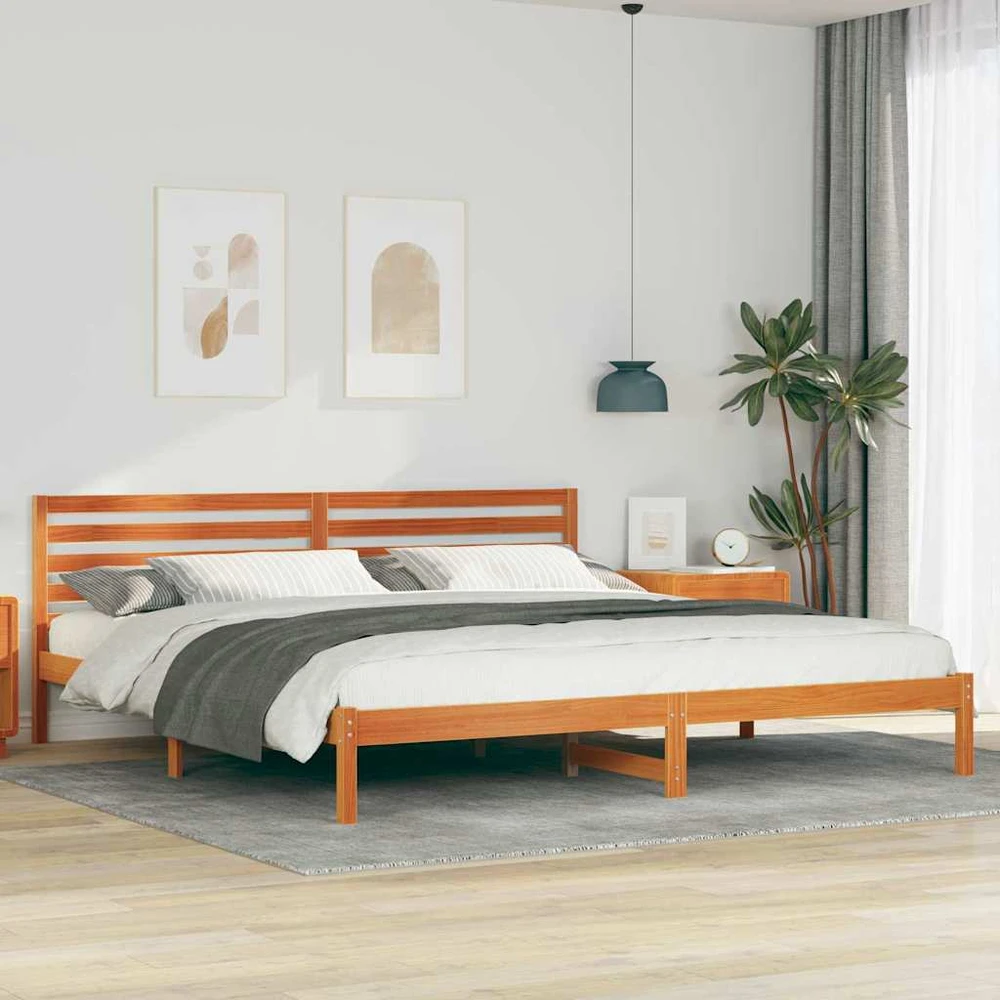 Lova Lovos rėmas Vaško ruda 180 x 210 cm Kietos pušies mediena