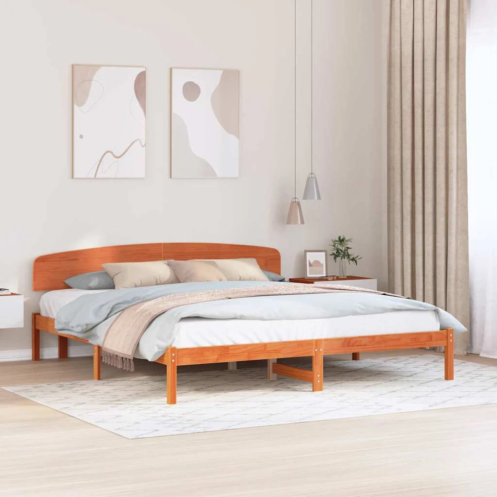 Lovos rėmas Vaško ruda 200 x 200 cm Kietos pušies mediena