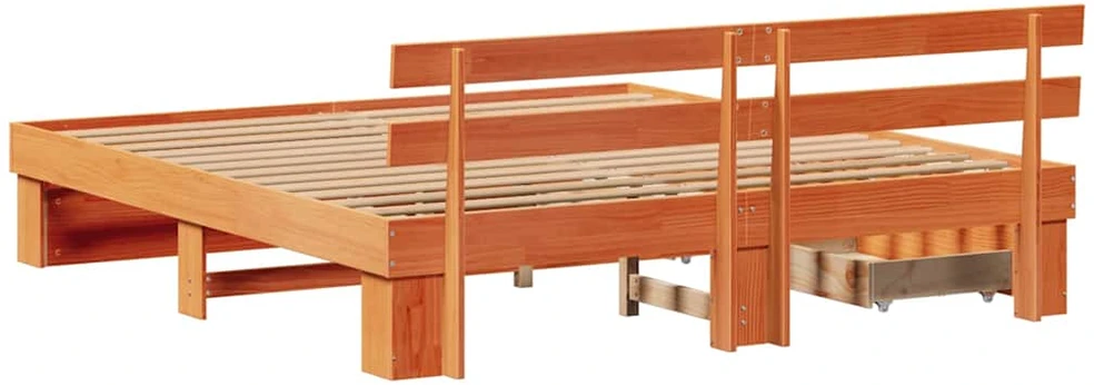 Lovos rėmas Vaško ruda 200 x 200 cm Kietos pušies mediena