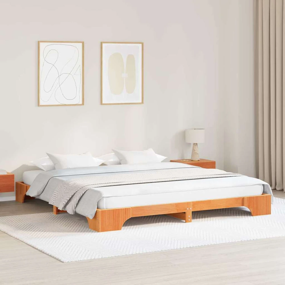 Lovos rėmas Vaško ruda 200 x 200 cm Kietos pušies mediena