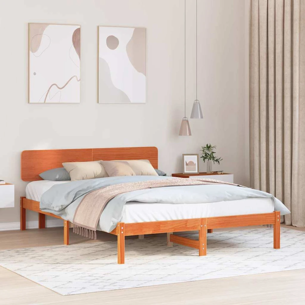 Lovos rėmas Vaško ruda 200 x 200 cm Kietos pušies mediena