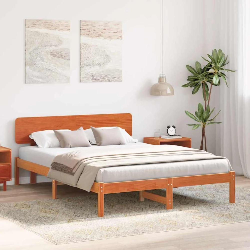 Lovos rėmas Vaško ruda 200 x 200 cm Kietos pušies mediena