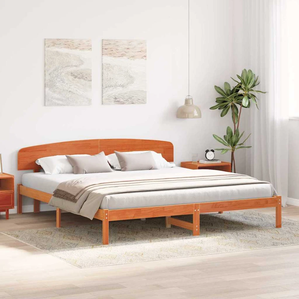 Lovos rėmas Vaško ruda 200 x 200 cm Kietos pušies mediena