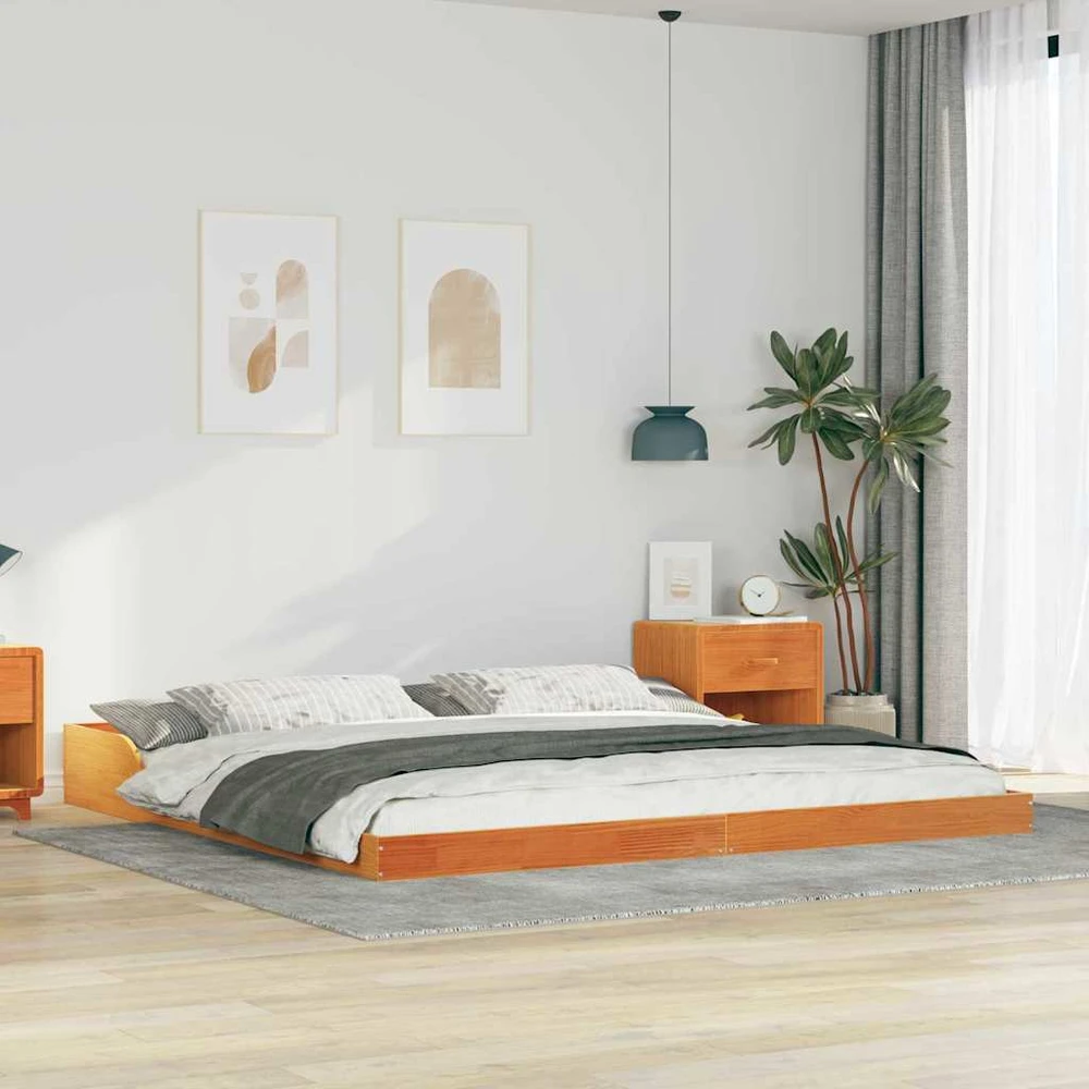 Lova Lovos rėmas Vaško ruda 200 x 220 cm Kietos pušies mediena