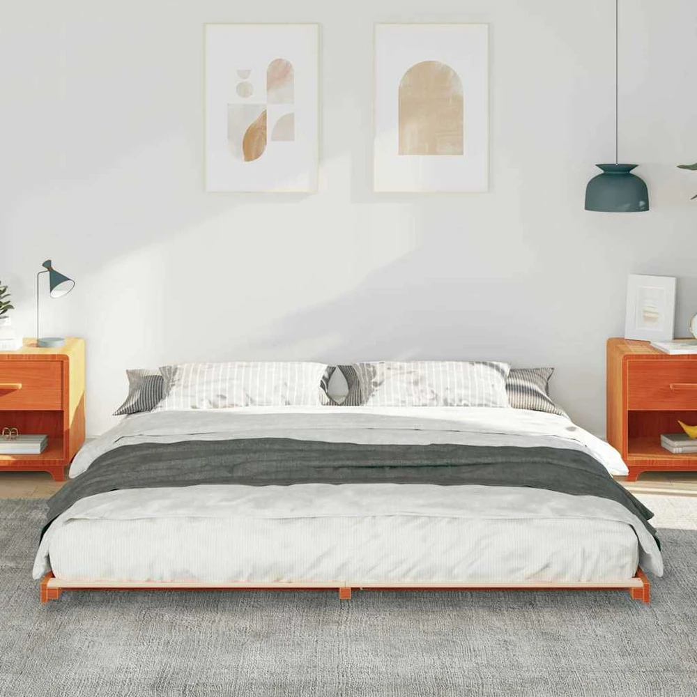 Lova Lovos rėmas Vaško ruda 200 x 220 cm Kietos pušies mediena