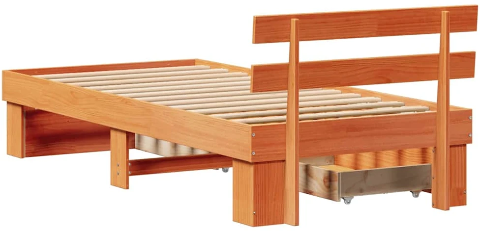 Lova Lovos rėmas Vaško ruda 75 x 190 cm Kietos pušies mediena