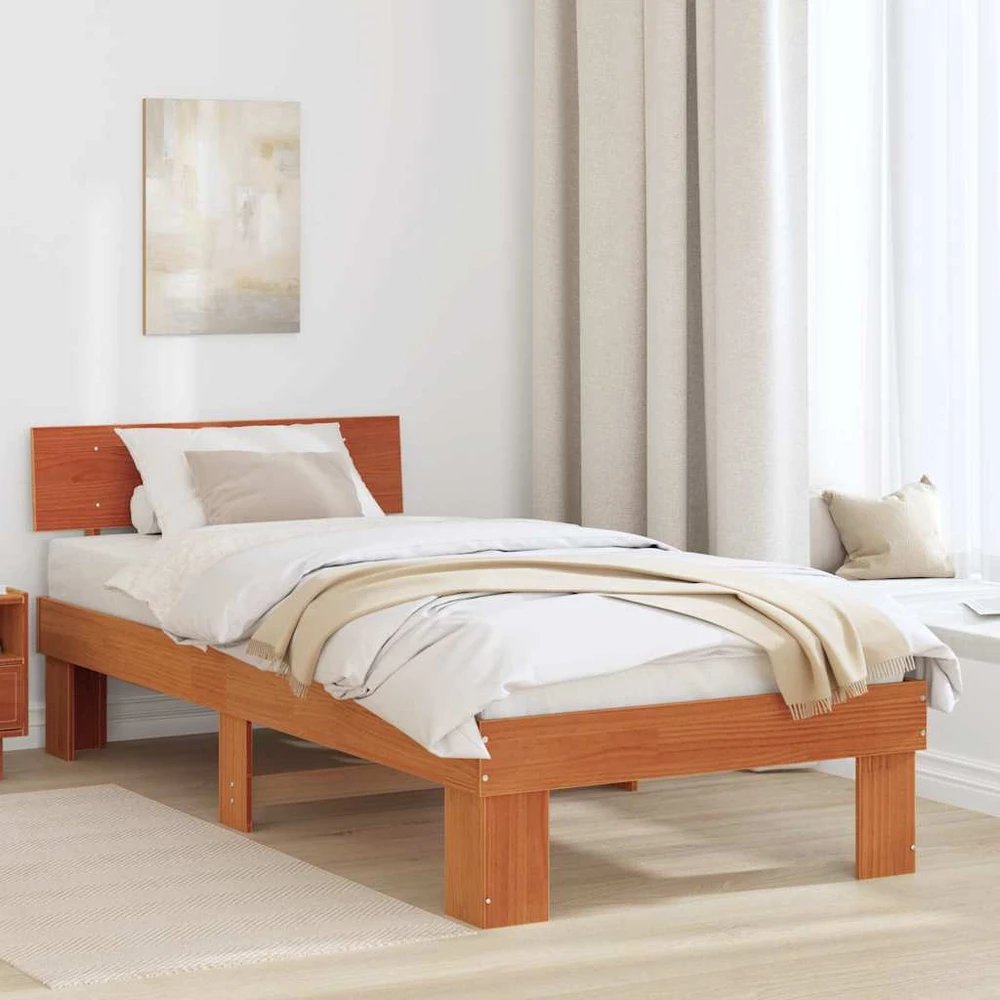 Lova Lovos rėmas Vaško ruda 75 x 190 cm Kietos pušies mediena