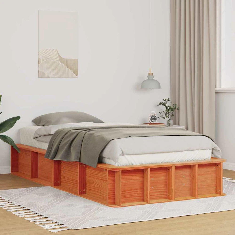 Lova Lovos rėmas Vaško ruda 75 x 190 cm Kietos pušies mediena
