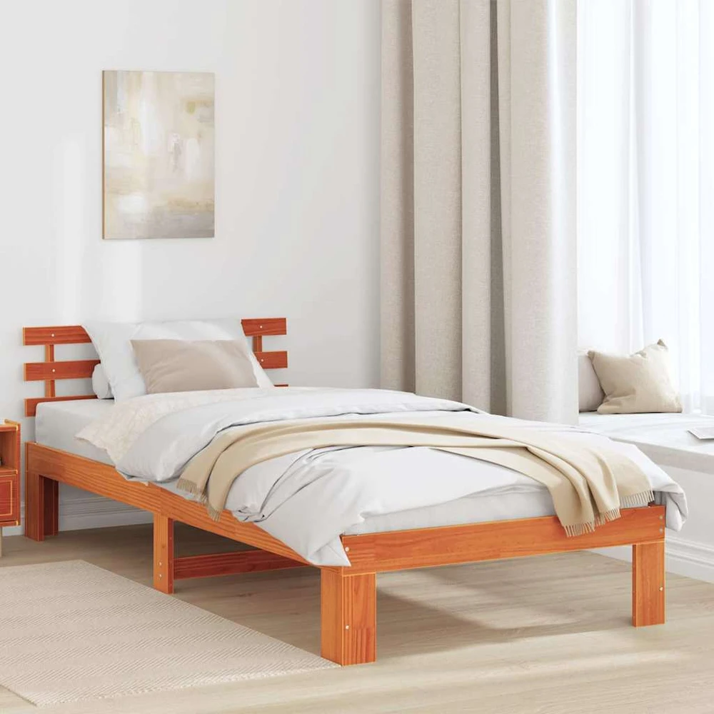 Lova Lovos rėmas Vaško ruda 75 x 190 cm Kietos pušies mediena