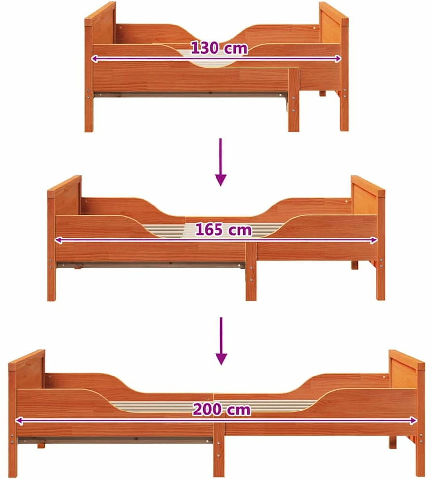 Lova Lovos rėmas Vaško ruda 80 x 200 cm Apdirbta mediena