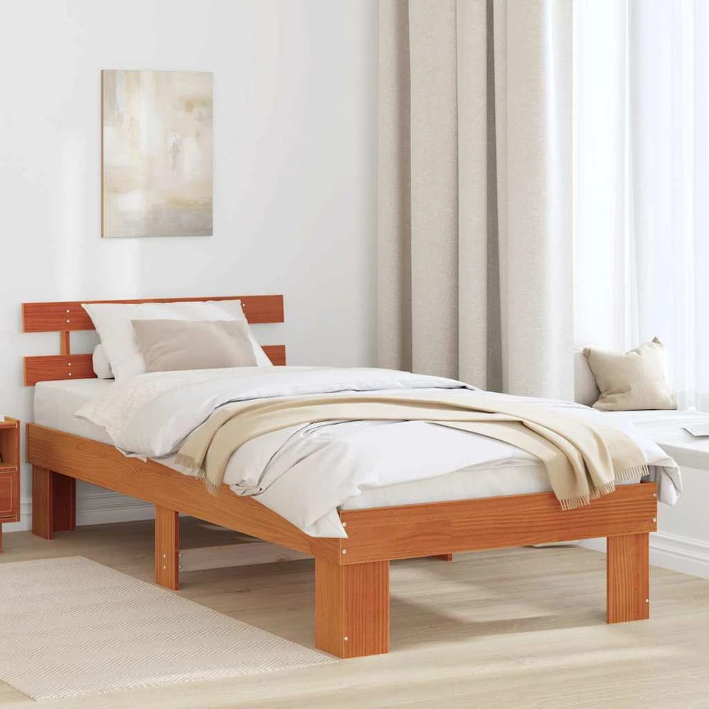 Lovos rėmas Vaško ruda 80 x 200 cm Kietos pušies mediena