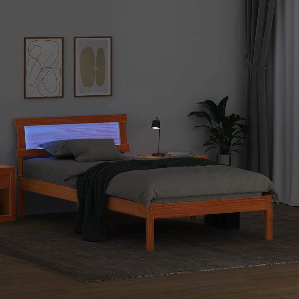 Lova Lovos rėmas Vaško ruda 80 x 200 cm Kietos pušies mediena
