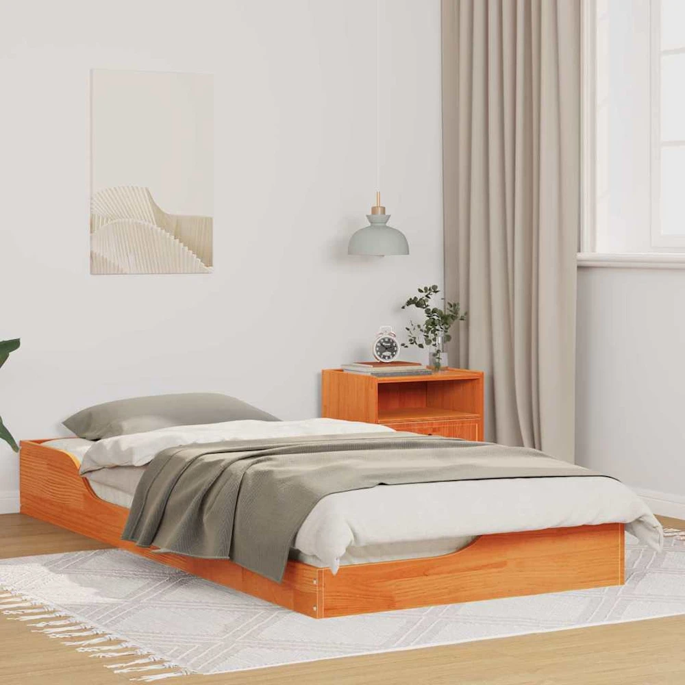 Lova Lovos rėmas Vaško ruda 80 x 200 cm Kietos pušies mediena