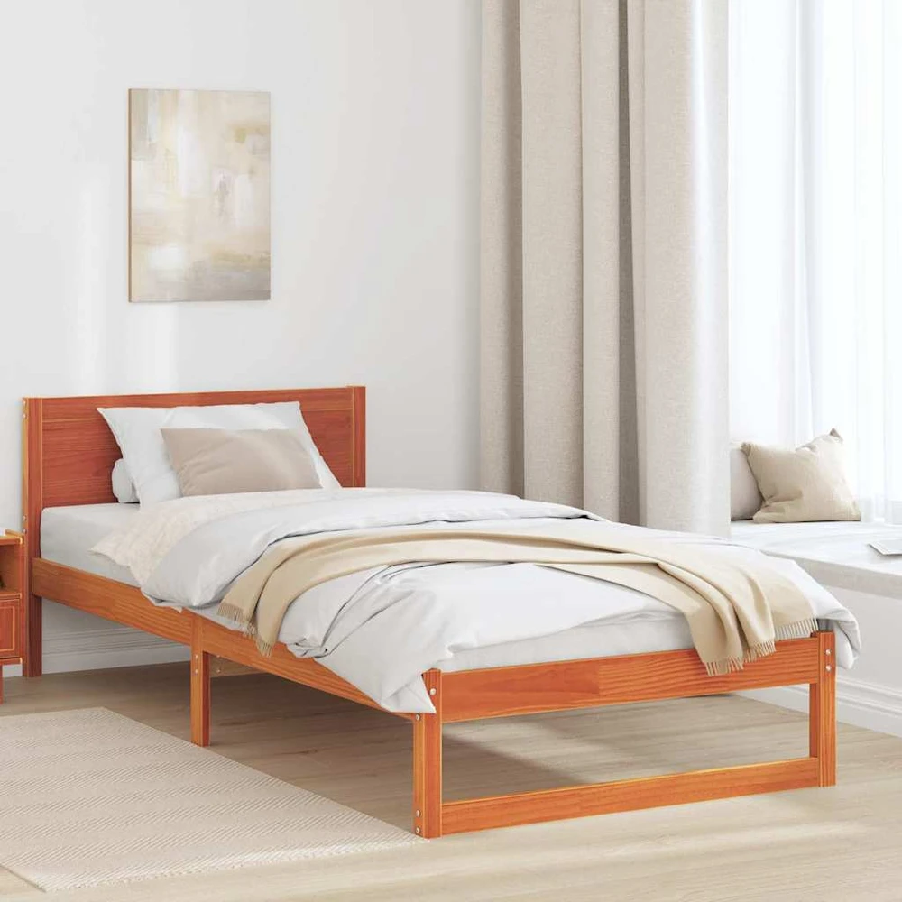 Lova Lovos rėmas Vaško ruda 80 x 200 cm Kietos pušies mediena