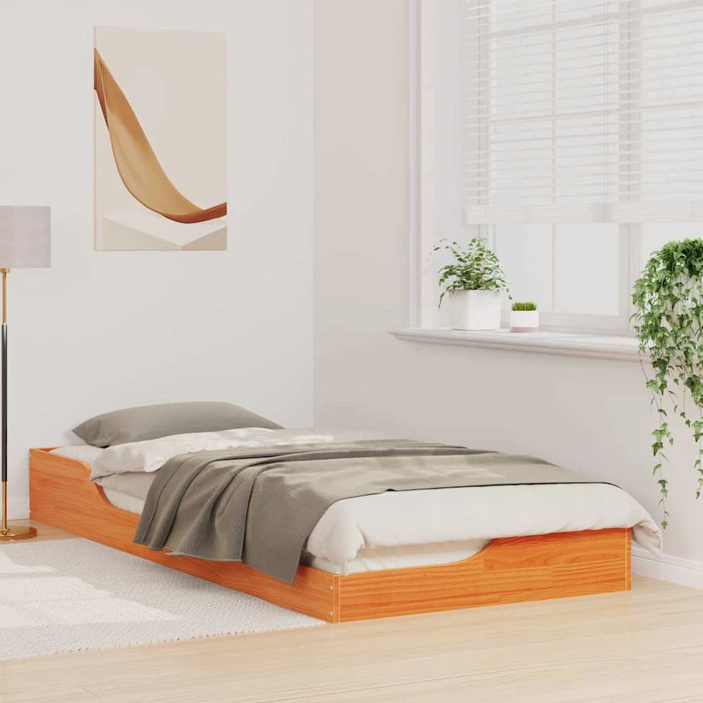 Lova Lovos rėmas Vaško ruda 80 x 210 cm Kietos pušies mediena