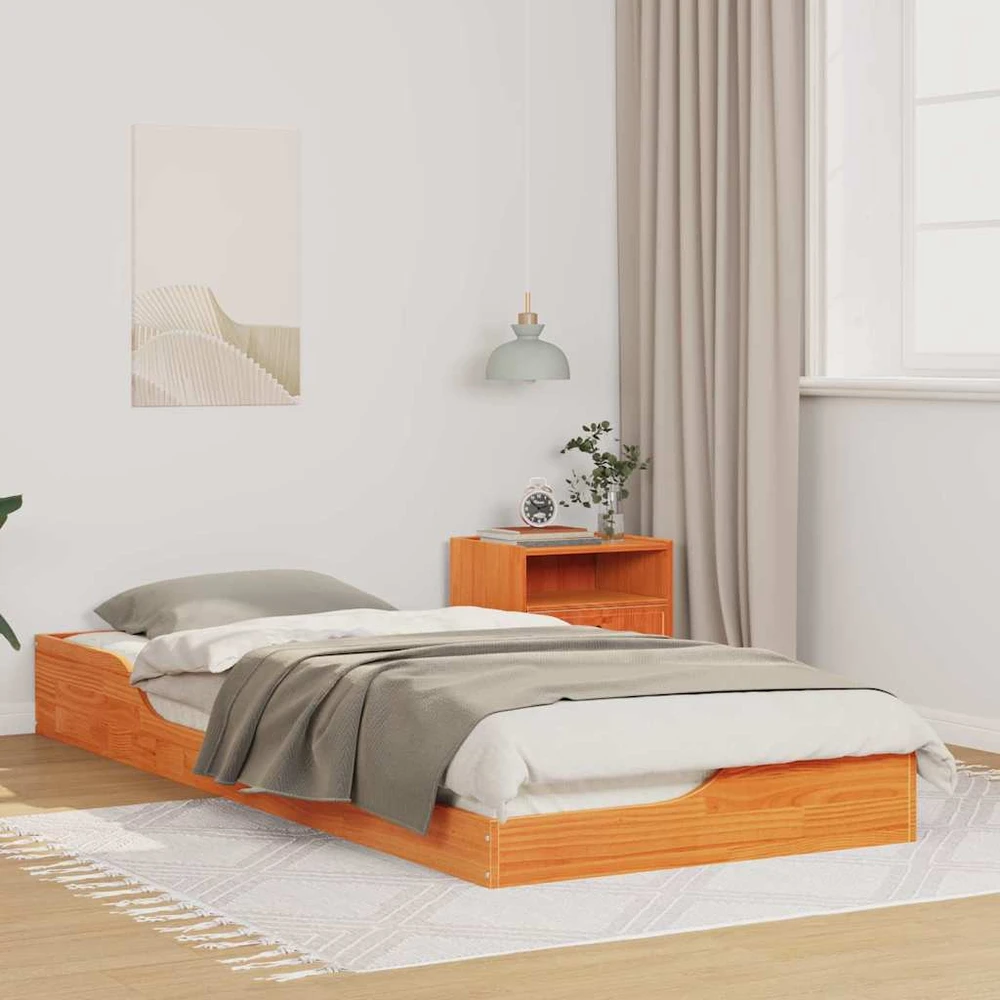 Lova Lovos rėmas Vaško ruda 80 x 220 cm Kietos pušies mediena