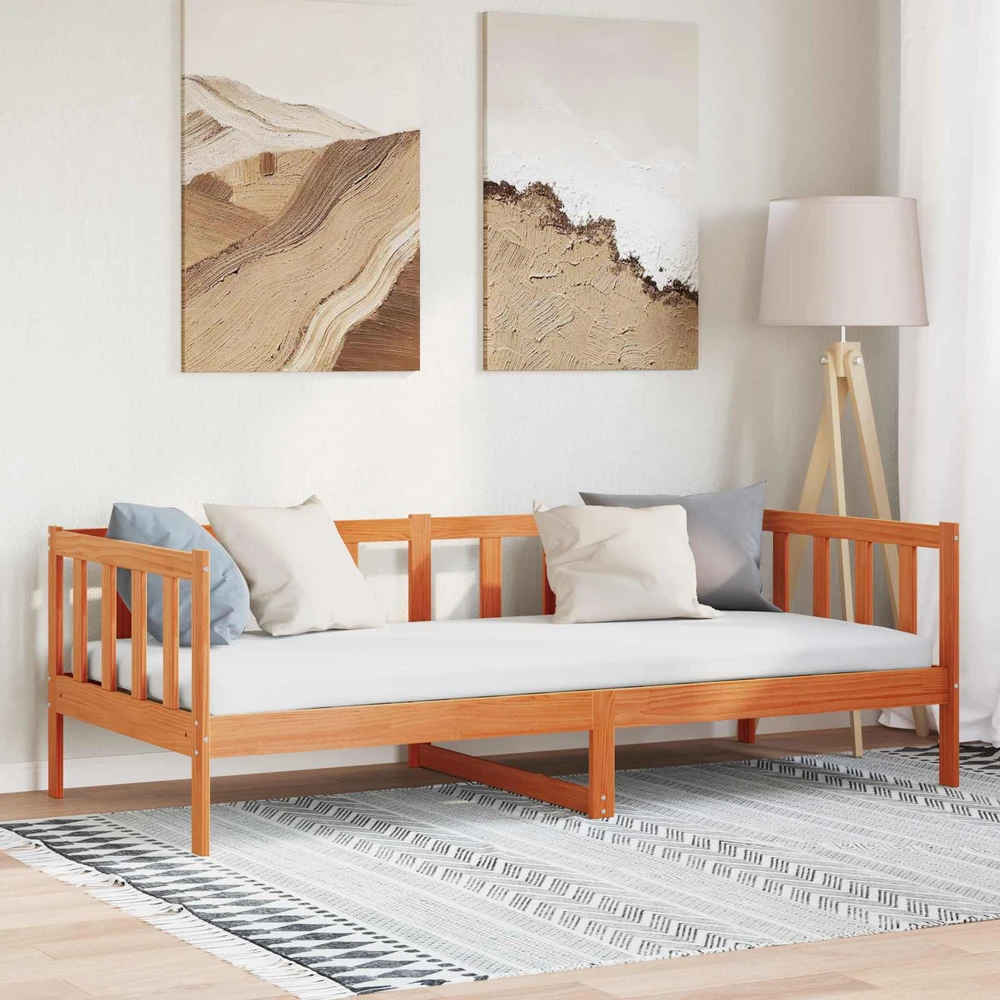 Lova Lovos rėmas Vaško ruda 90 x 190 cm Kietos pušies mediena