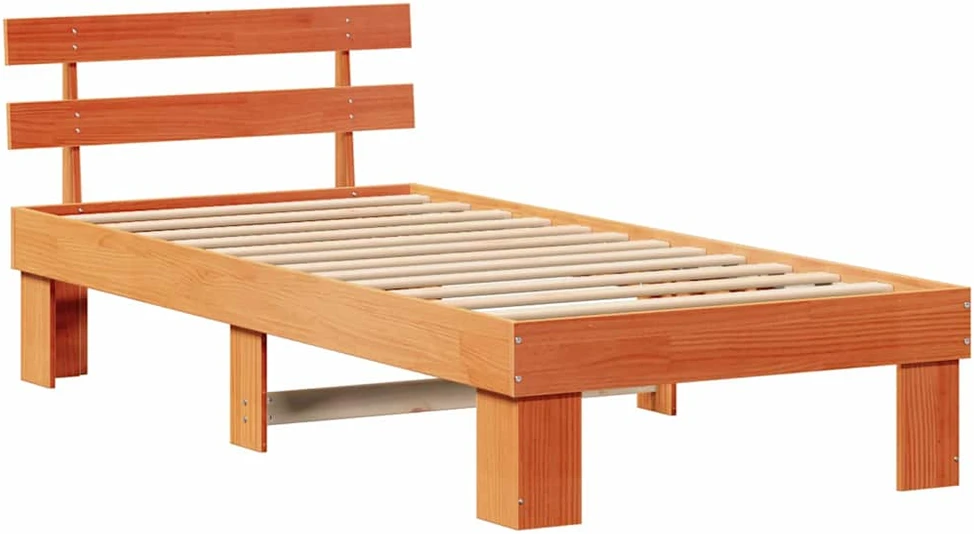 Lovos rėmas Vaško ruda 90 x 190 cm Kietos pušies mediena