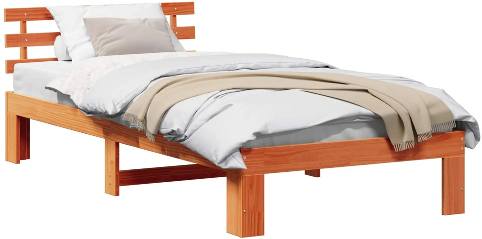 Lova Lovos rėmas Vaško ruda 90 x 190 cm Kietos pušies mediena