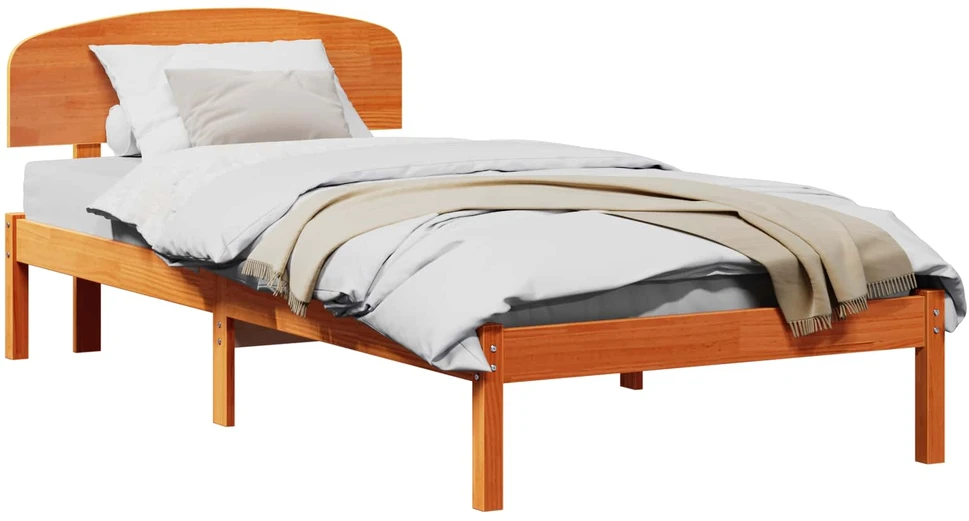 Lovos rėmas Vaško ruda 90 x 190 cm Kietos pušies mediena